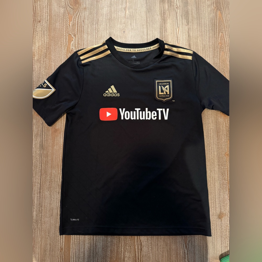 YouTube Los Angeles FC Football Club MLS Team Soccer Jersey Size Youth Large
